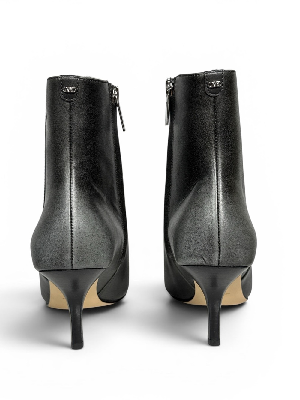 MICHAEL KORS SELENA HEELED BOOTIE STORM OMBRÉ GRAY BURNISHED LEATHER **NIB** - Picture 9 of 13